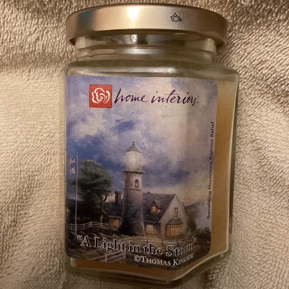 Home Interiors “A Light in The Storm” candle Thomas Kinkade
